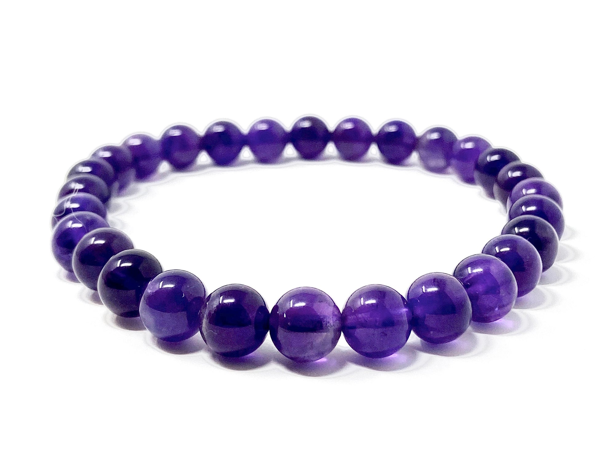 Large Bead Matte Amethyst Bracelet - Alignment with Higher Self - Minera  Emporium Crystal & Mineral Shop